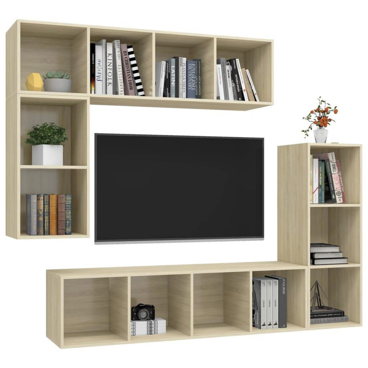 VIDAXL Ensemble de meubles TV 4 pcs Chene sonoma Bois d'ingenierie