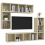 Voir la diapositive 3 : VIDAXL Ensemble de meubles TV 4 pcs Chene sonoma Bois d'ingenierie