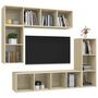 Voir la diapositive 3 : VIDAXL Ensemble de meubles TV 4 pcs Chene sonoma Bois d'ingenierie
