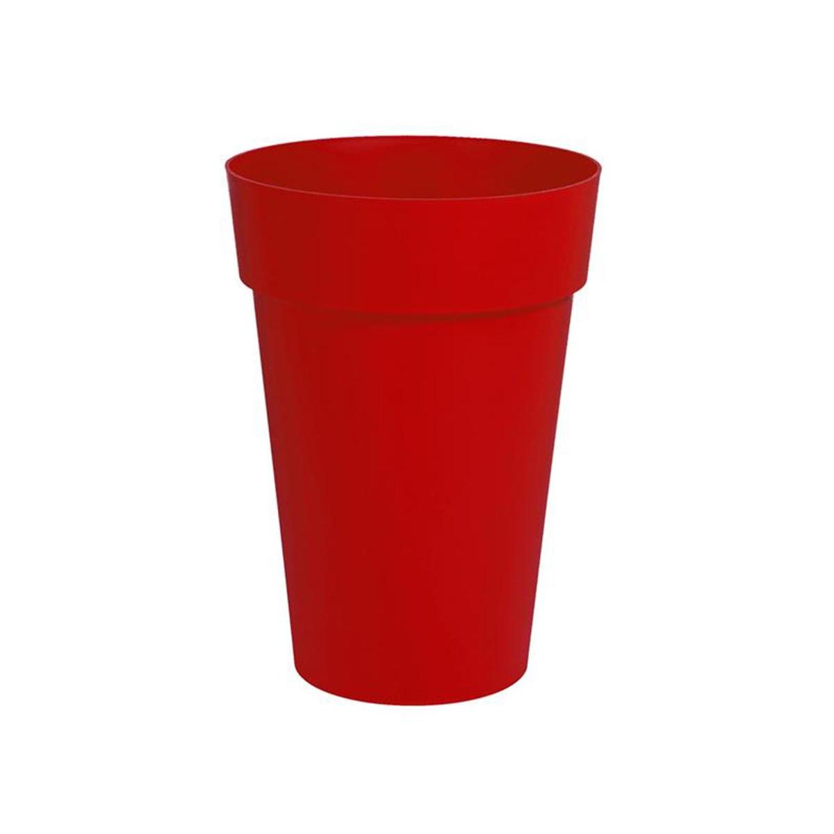 Eda Pot de fleur rond Toscane Ø 46 x H.65 cm - Rouge rubis - Eda