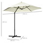 Voir la diapositive 3 : OUTSUNNY Parasol déporté octogonal Ø 256 cm mât en acier tissu haute densité beige