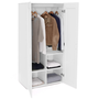 Voir la diapositive 4 : ID MARKET Armoire 2 portes VITO blanc penderie 80 cm avec étagères rangement maxi capacité