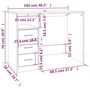 Voir la diapositive 6 : VIDAXL Bureau avec tiroirs Sonoma gris 102x50x76 cm Bois d'ingenierie