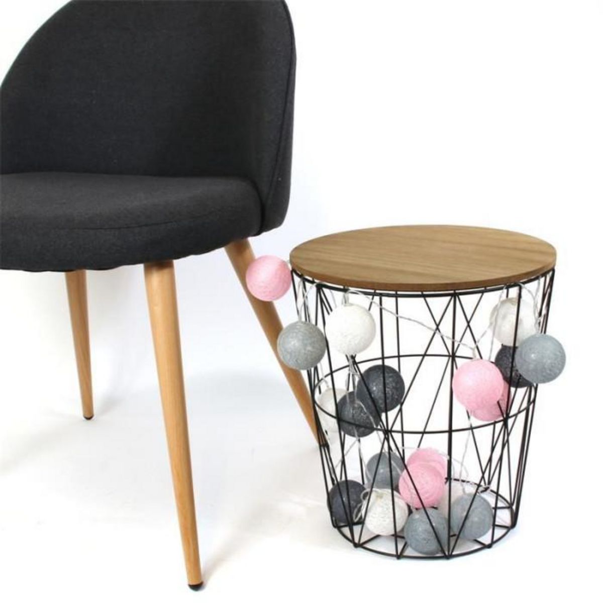 Paris Prix Guirlande Lumineuse à Led  10 Boules  175cm Gris Rose