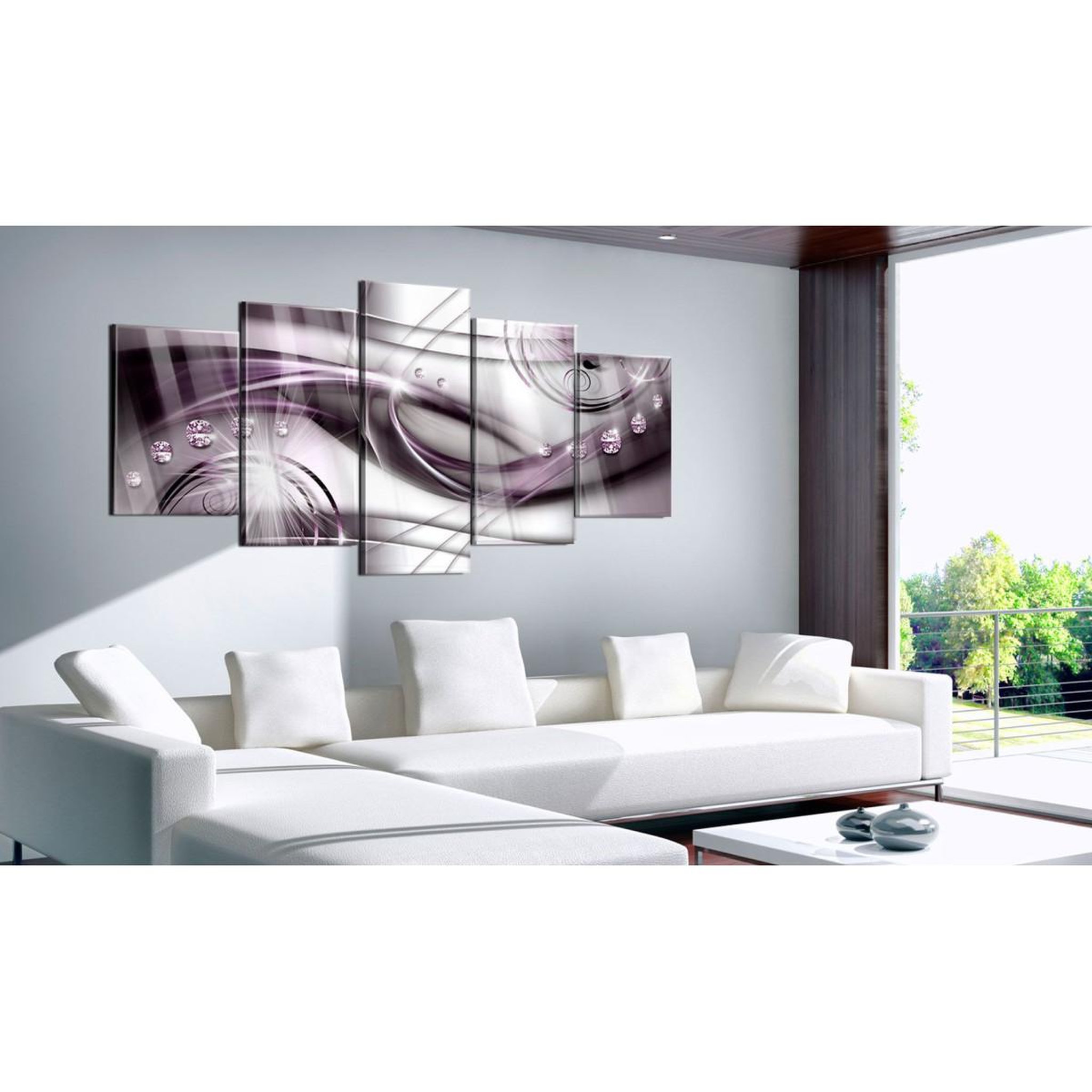 Voir la diapositive 2 : Paris Prix Tableau sur Verre Acrylique  Violet Glow