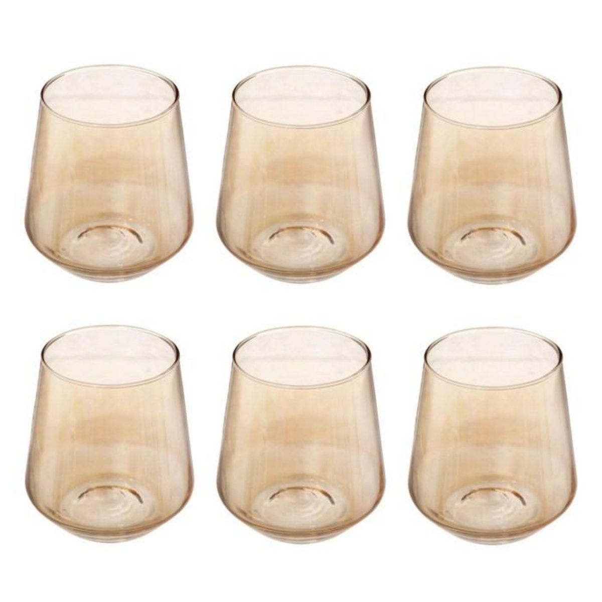 SECRET DE GOURMET Lot de 6 Verres à Eau  Olga  45cl Ambre