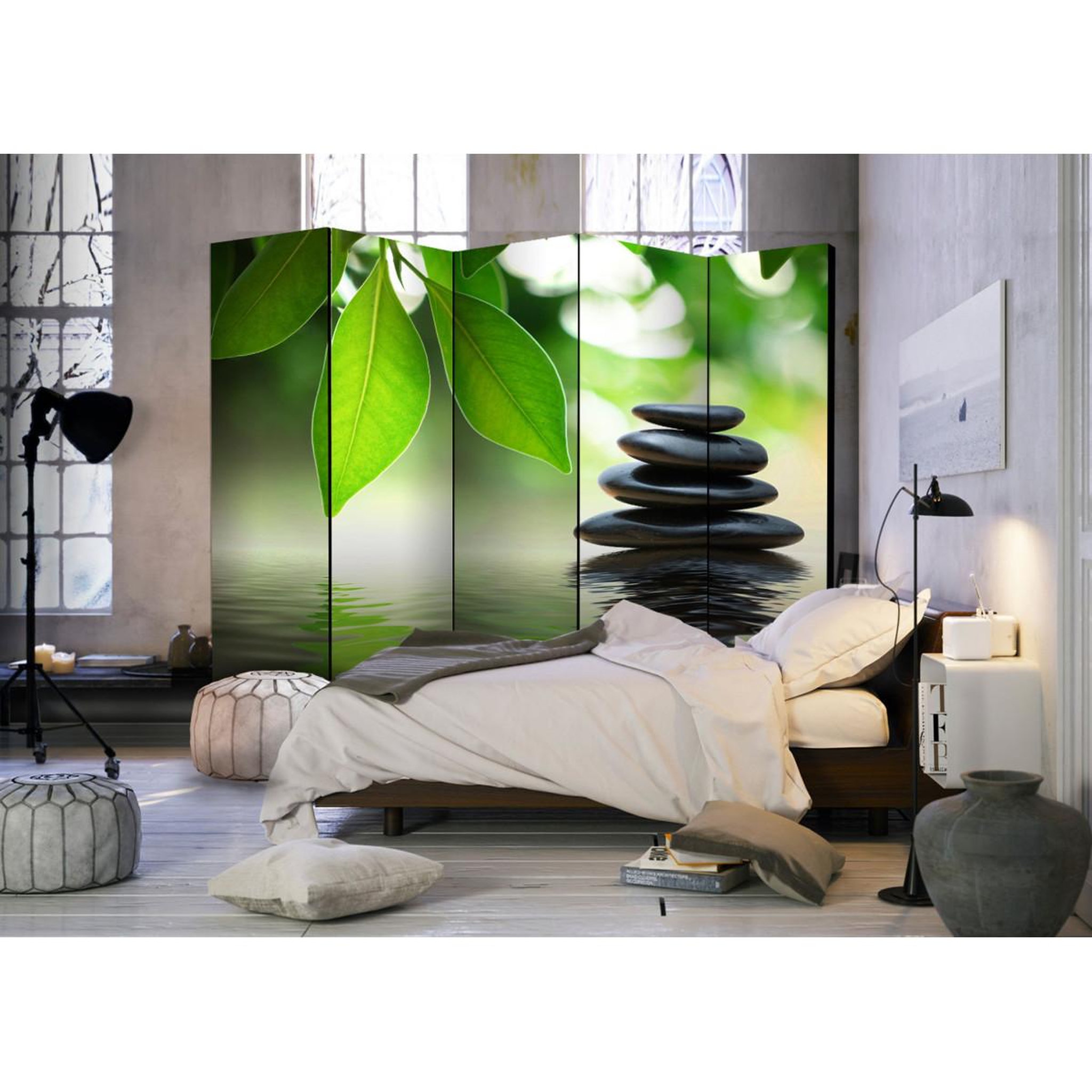 Voir la diapositive 2 : Paris Prix Paravent 5 volets  calm  172x225cm