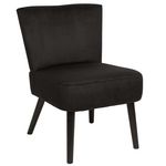 The Home Deco Factory Fauteuil crapaud en velours Giulia. Coloris disponibles : Gris, Noir
