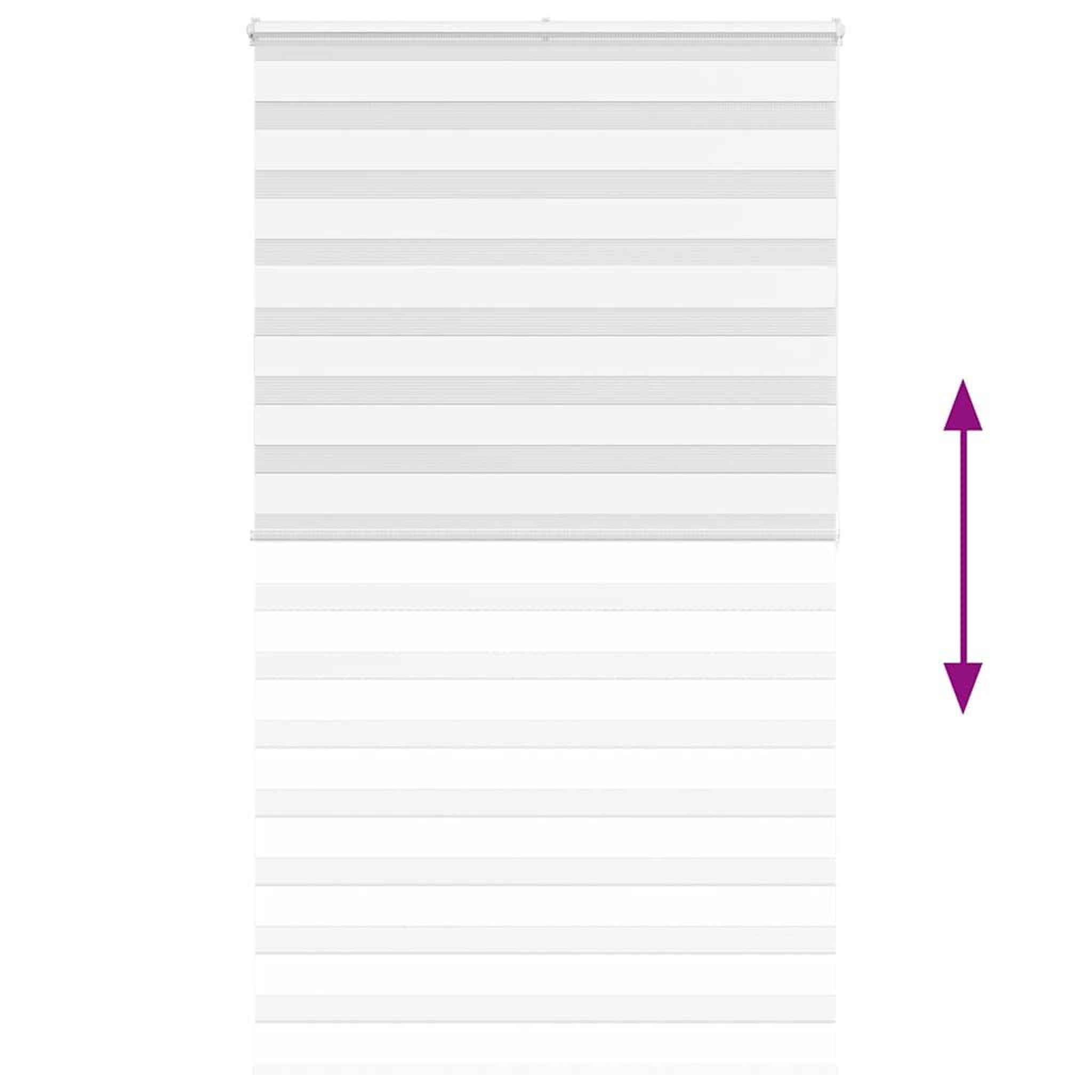 Voir la diapositive 5 : VIDAXL Store zebre blanc 120x200 cm largeur du tissu 125,9cm polyester