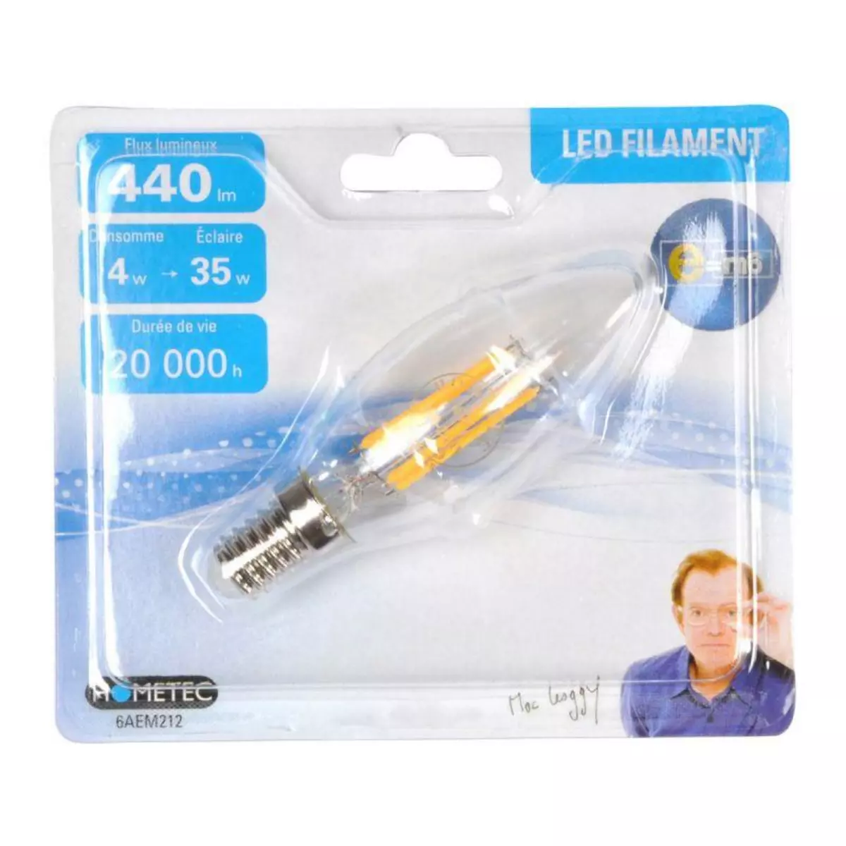 Paris Prix Ampoule LED Filament  Flamme 4W  10cm Orange