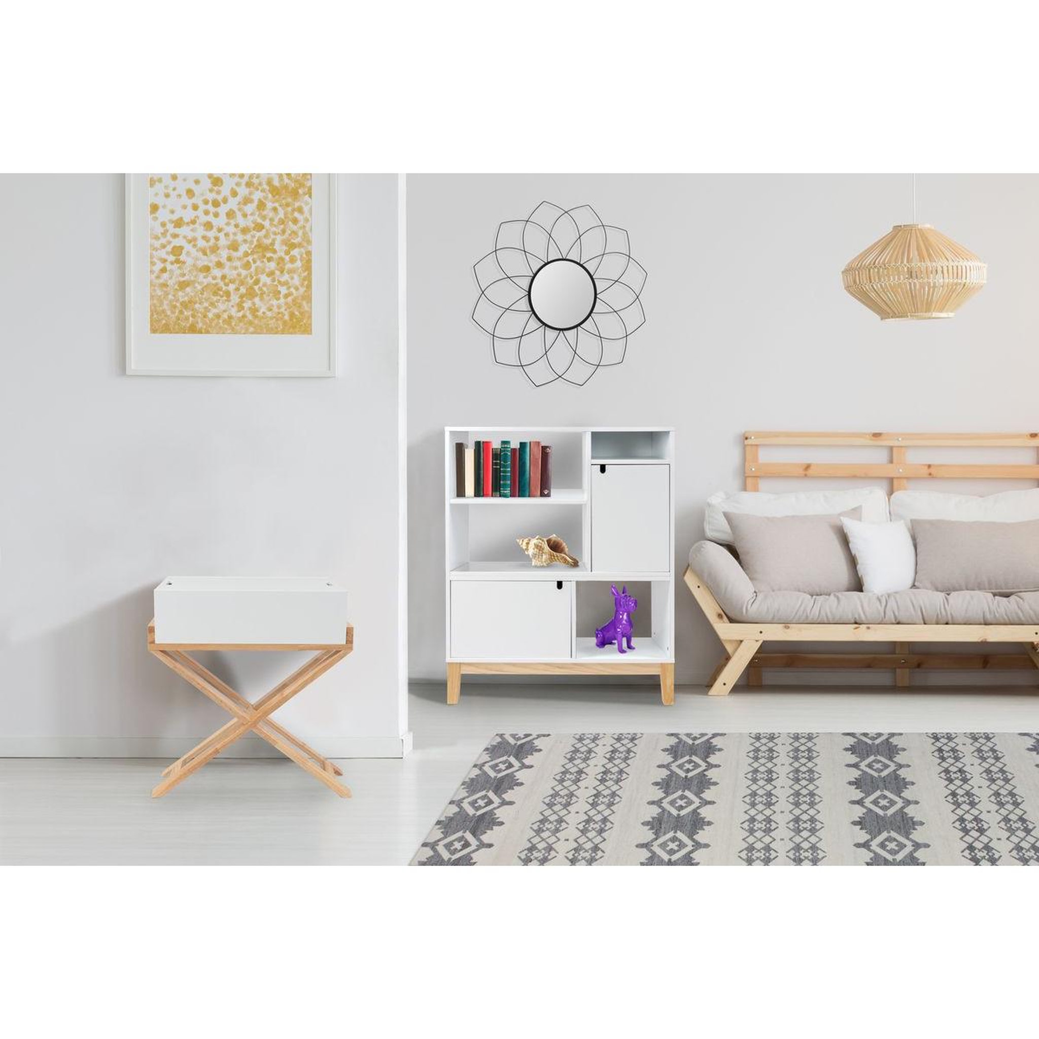 Voir la diapositive 3 : Paris Prix Table d'appoint design  valérie  58cm blanc