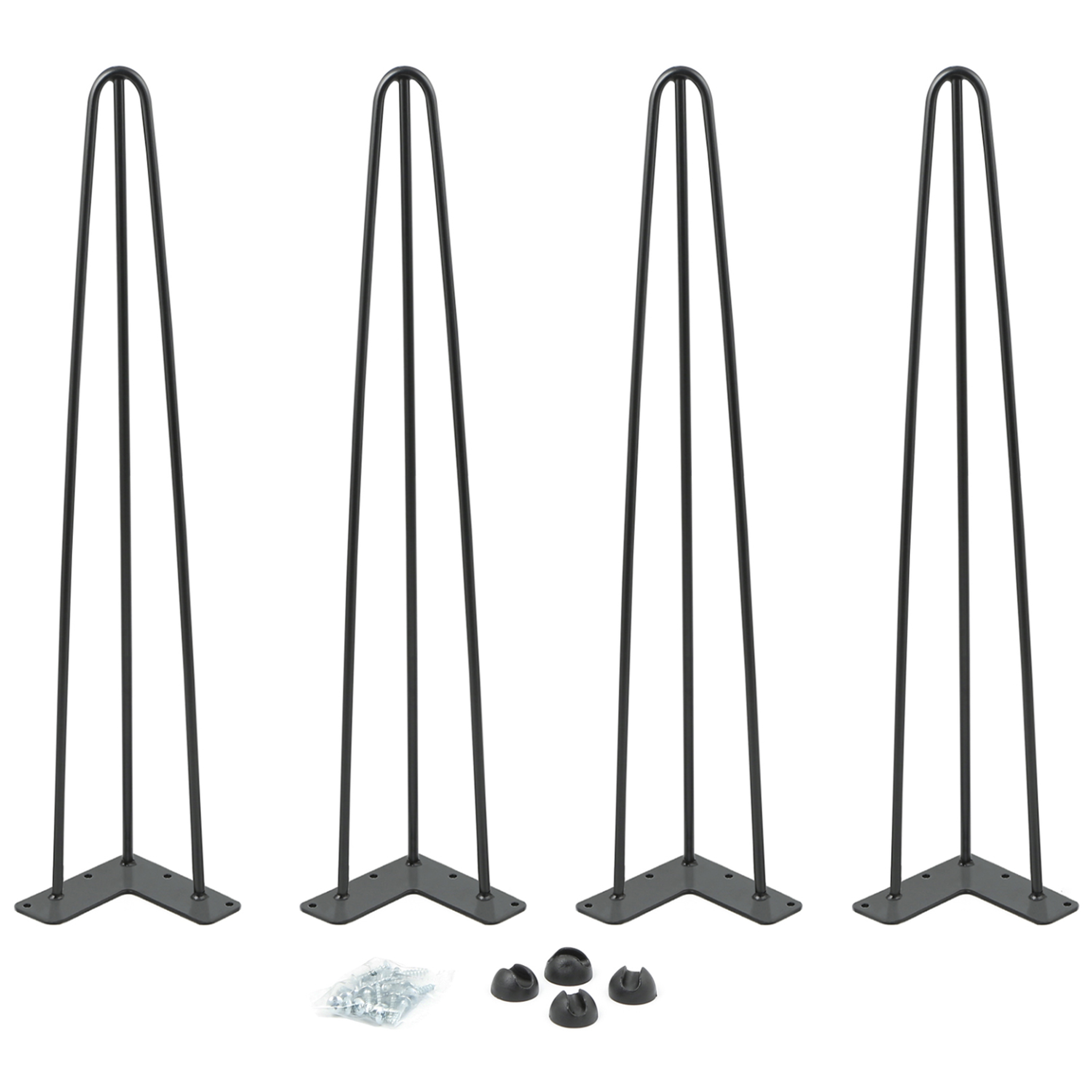 ID MARKET Lot de 4 pieds épingle 71 cm pour table noir design industriel