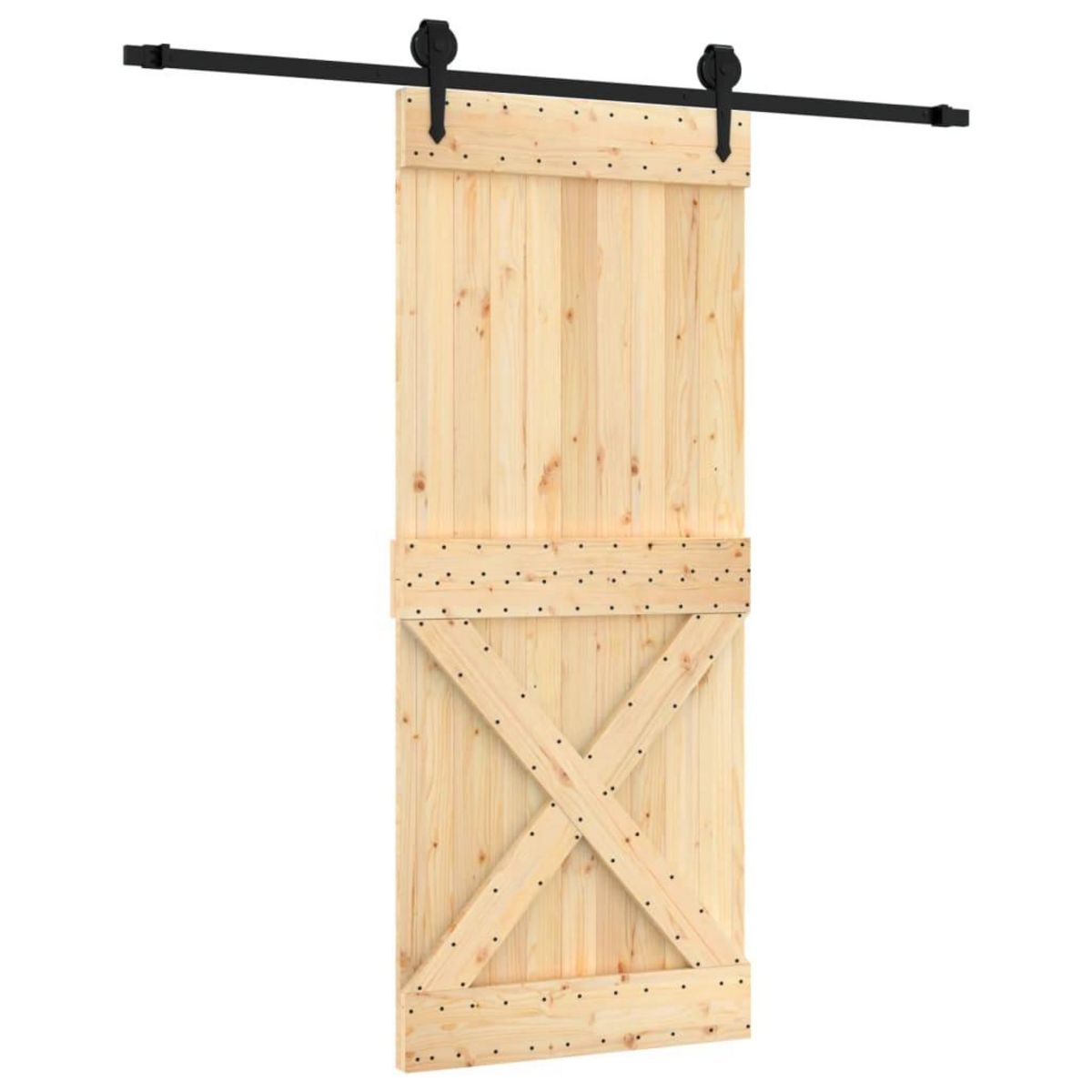 VIDAXL Porte coulissante et kit de quincaillerie 85x210 cm pin massif