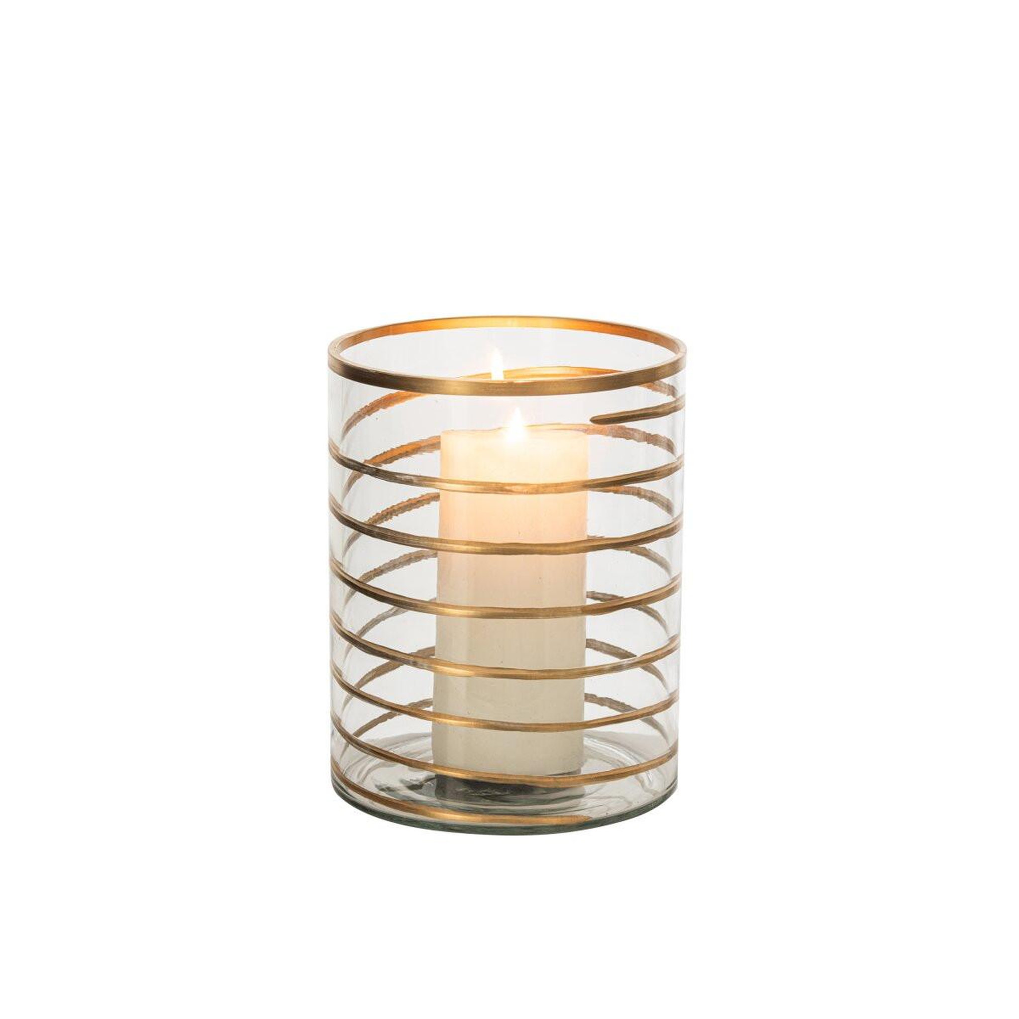 Voir la diapositive 2 : J-LINE Photophore design en verre  daria  20cm transparent