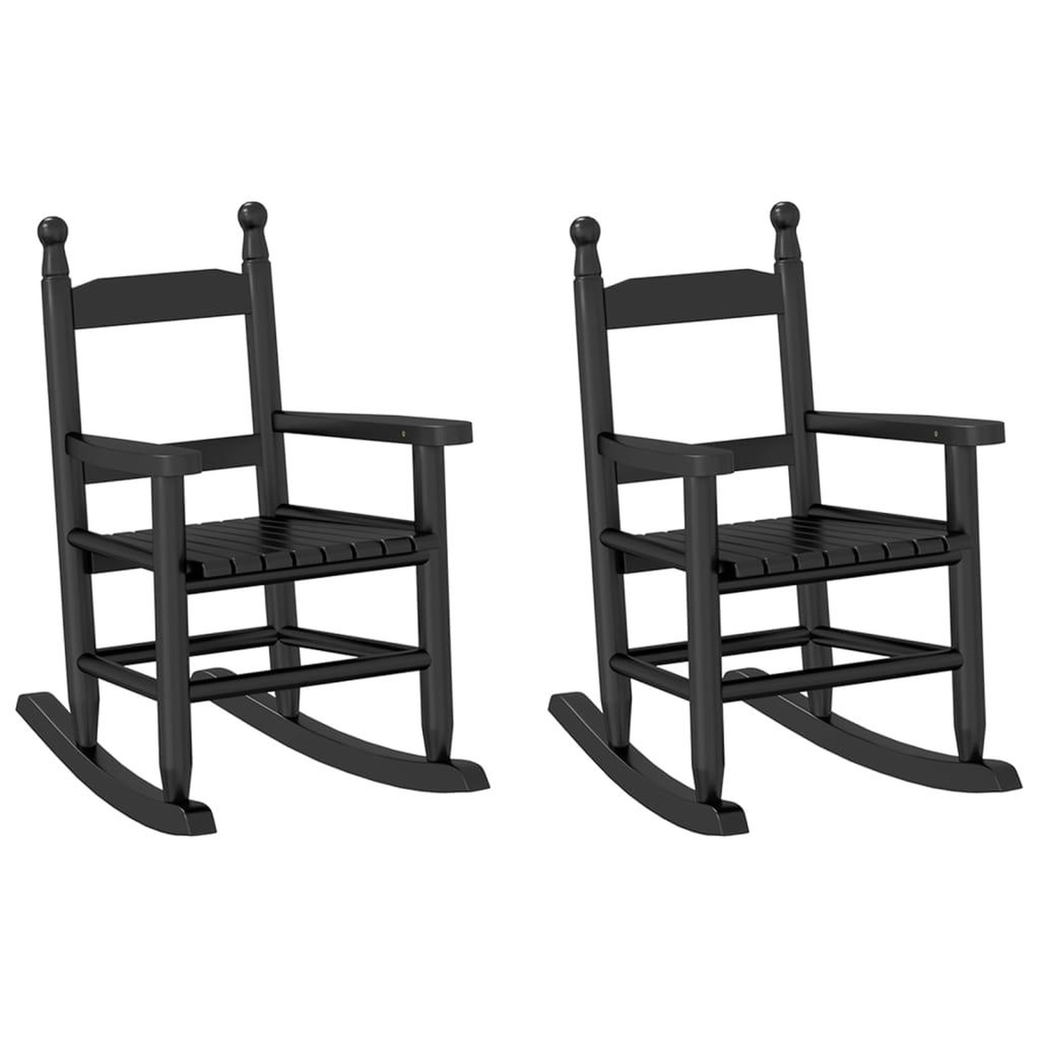 Voir la diapositive 2 : VIDAXL Chaises a bascule enfants lot de 2 noir bois de peuplier massif
