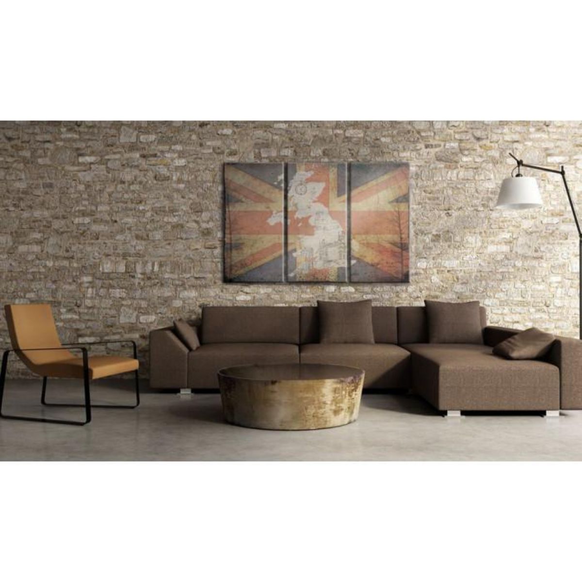 Paris Prix Tableau 3 Panneaux  Carte de la Grande Bretagne