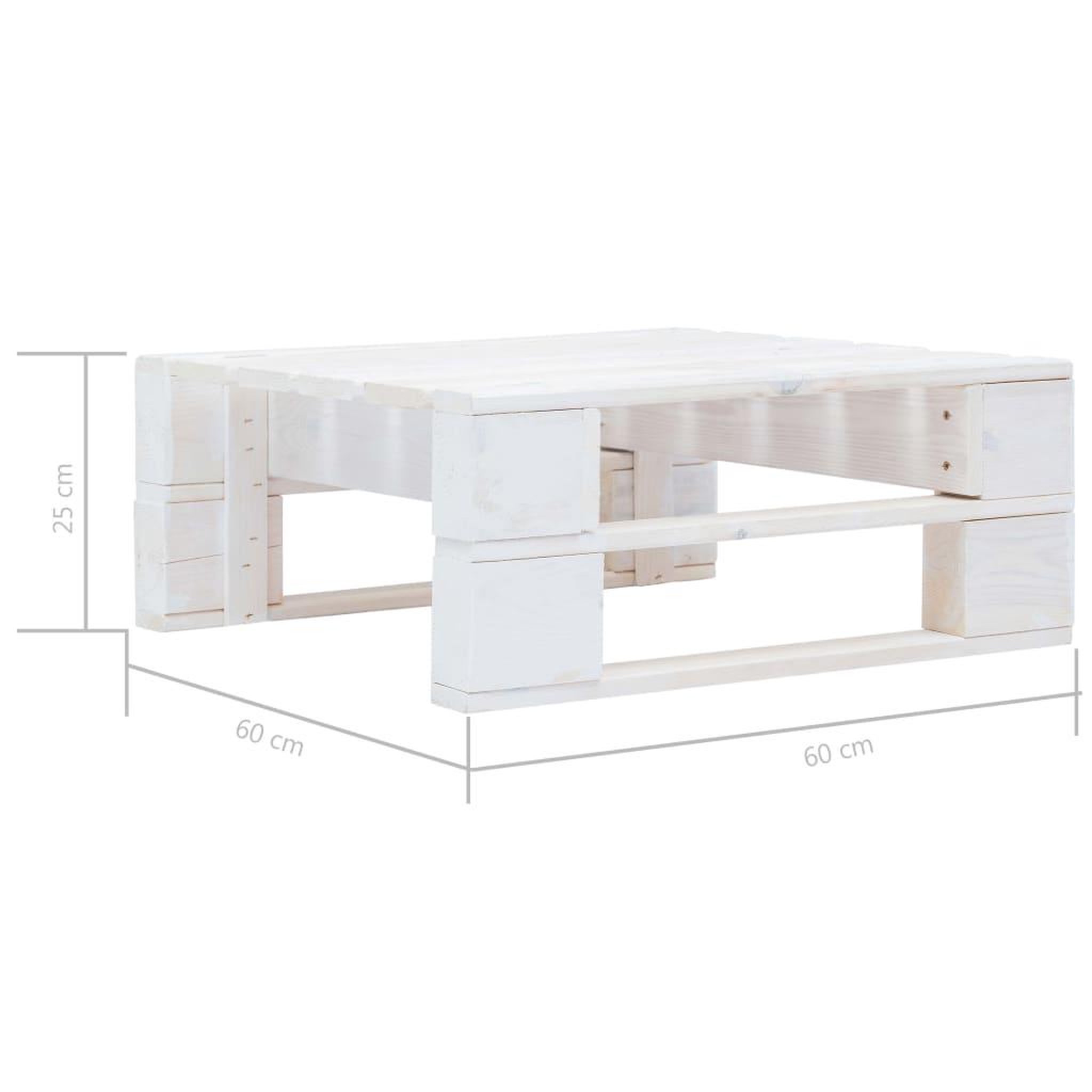 Voir la diapositive 6 : VIDAXL Pouf palette de jardin Bois de pin impregne de blanc