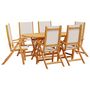 Voir la diapositive 2 : VIDAXL Ensemble a Manger de jardin 7pcs bois d'acacia solide textilene
