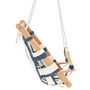 Voir la diapositive 4 : VIDAXL Balançoire pour bébé avec ceinture de sécurité Coton Bois Bleu