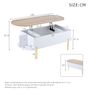 Voir la diapositive 3 : MERAX Table basse relevable ovale blanc+naturel - 50x120 cm mdf