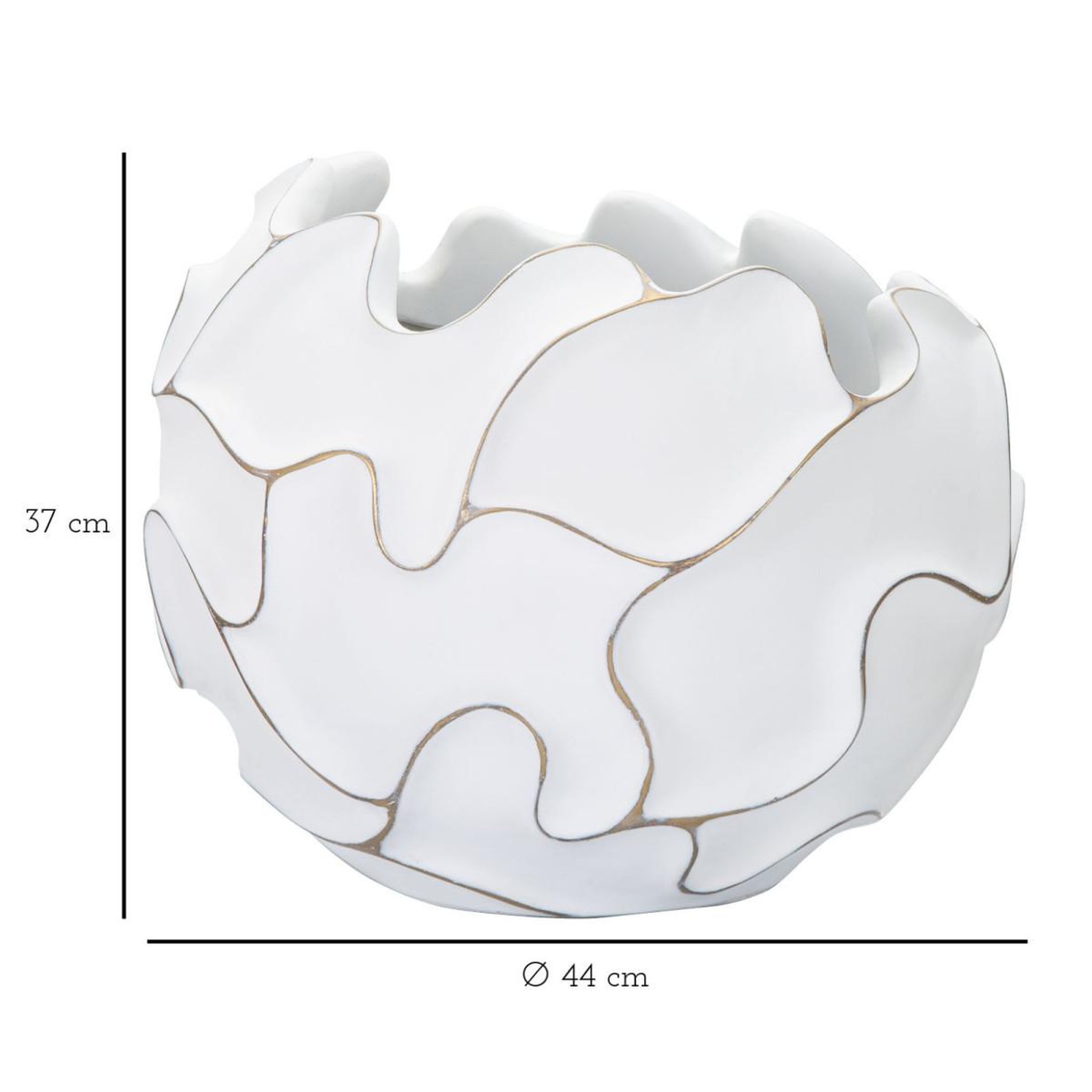 Voir la diapositive 6 : Paris Prix Cache-pot design en relief  lines  44cm blanc