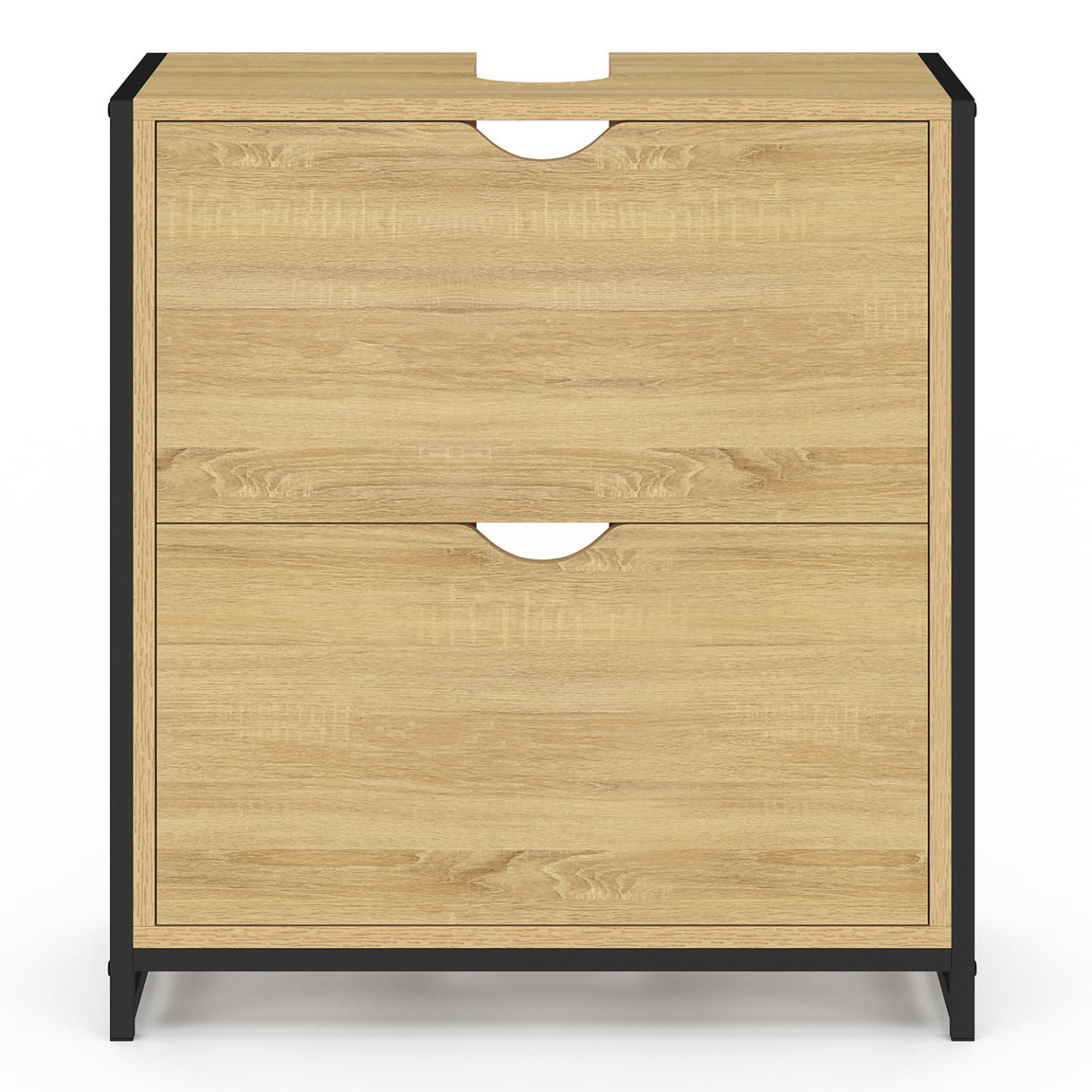 ID MARKET Meuble sous lavabo salle de bain 2 tiroirs detroit design industriel