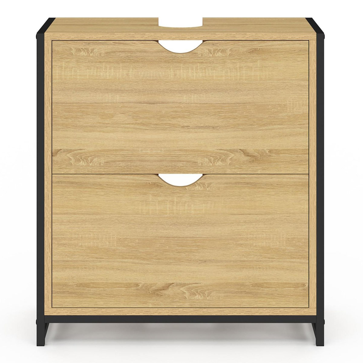 ID MARKET Meuble sous-lavabo salle de bain 2 tiroirs DETROIT design industriel