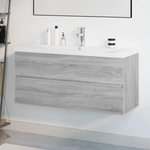 VIDAXL Meuble lavabo avec bassin integre Sonoma gris Bois d'ingenierie
