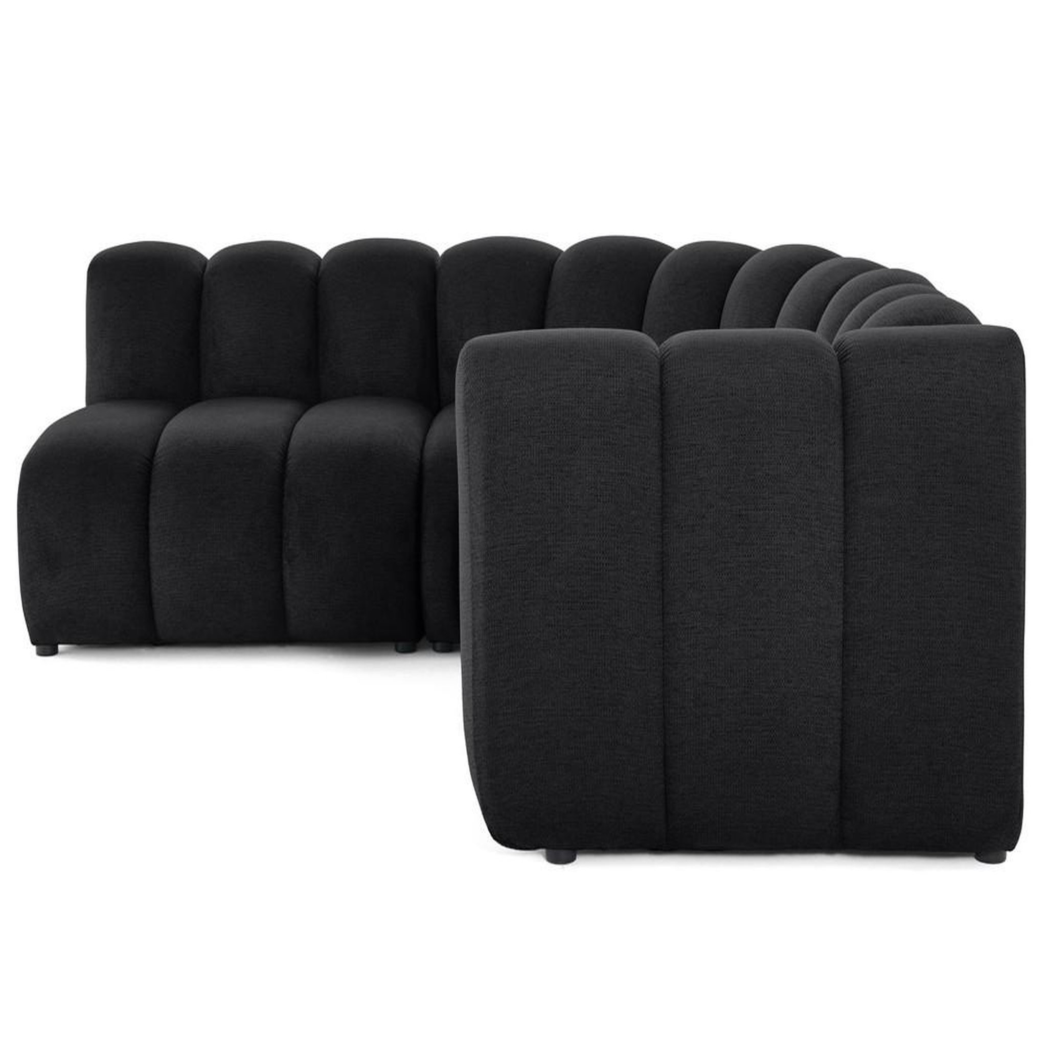 Voir la diapositive 6 : LISA DESIGN Debbie - canapé modulable d'angle gauche 4 places avec accoudoir en tissu texturé