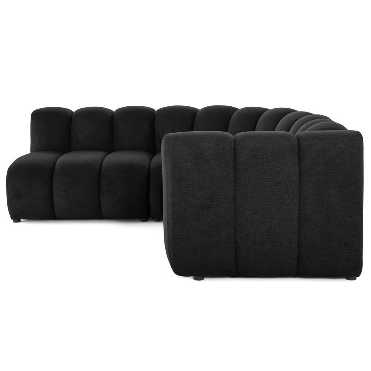 LISA DESIGN Debbie - canapé modulable d'angle gauche 4 places avec accoudoir en tissu texturé