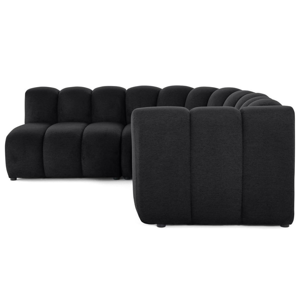 LISA DESIGN Debbie - canapé modulable d'angle gauche 4 places avec accoudoir en tissu texturé