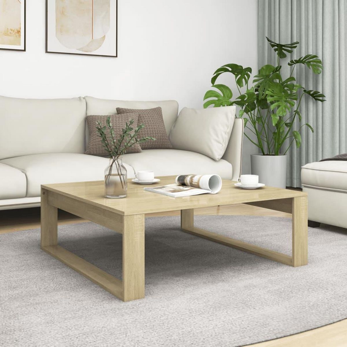 VIDAXL Table basse Chene sonoma 100x100x35 cm Bois d'ingenierie