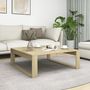 Voir la diapositive 1 : VIDAXL Table basse Chene sonoma 100x100x35 cm Bois d'ingenierie