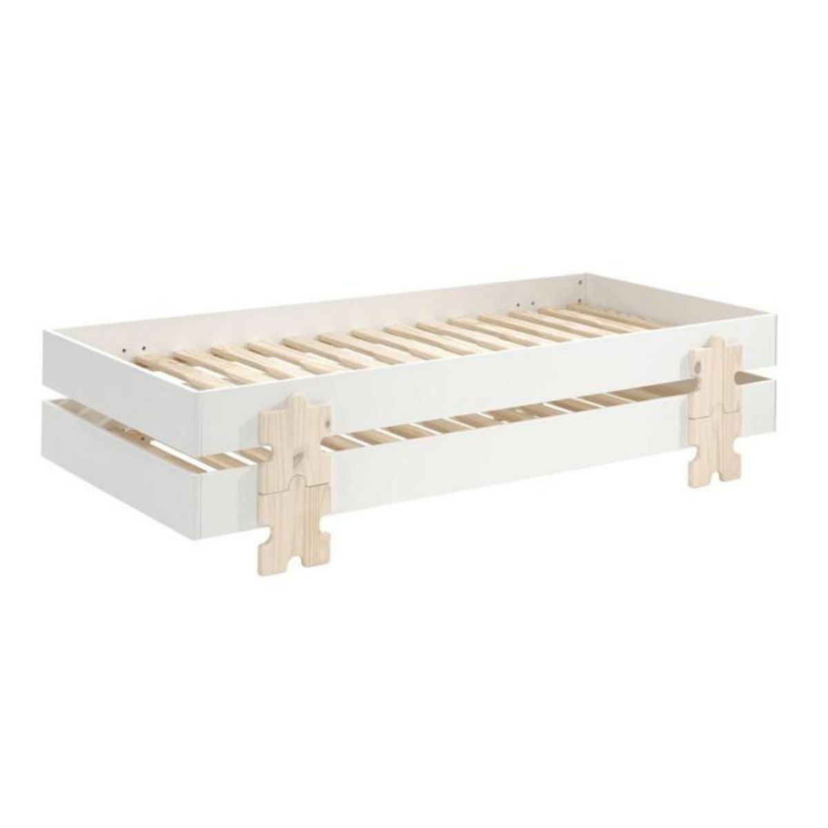 Paris Prix Lit Enfant en Bois  Modulo Puzzle III  90x200cm Blanc