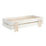 Voir la diapositive 2 : Paris Prix Lit Enfant en Bois  Modulo Puzzle III  90x200cm Blanc