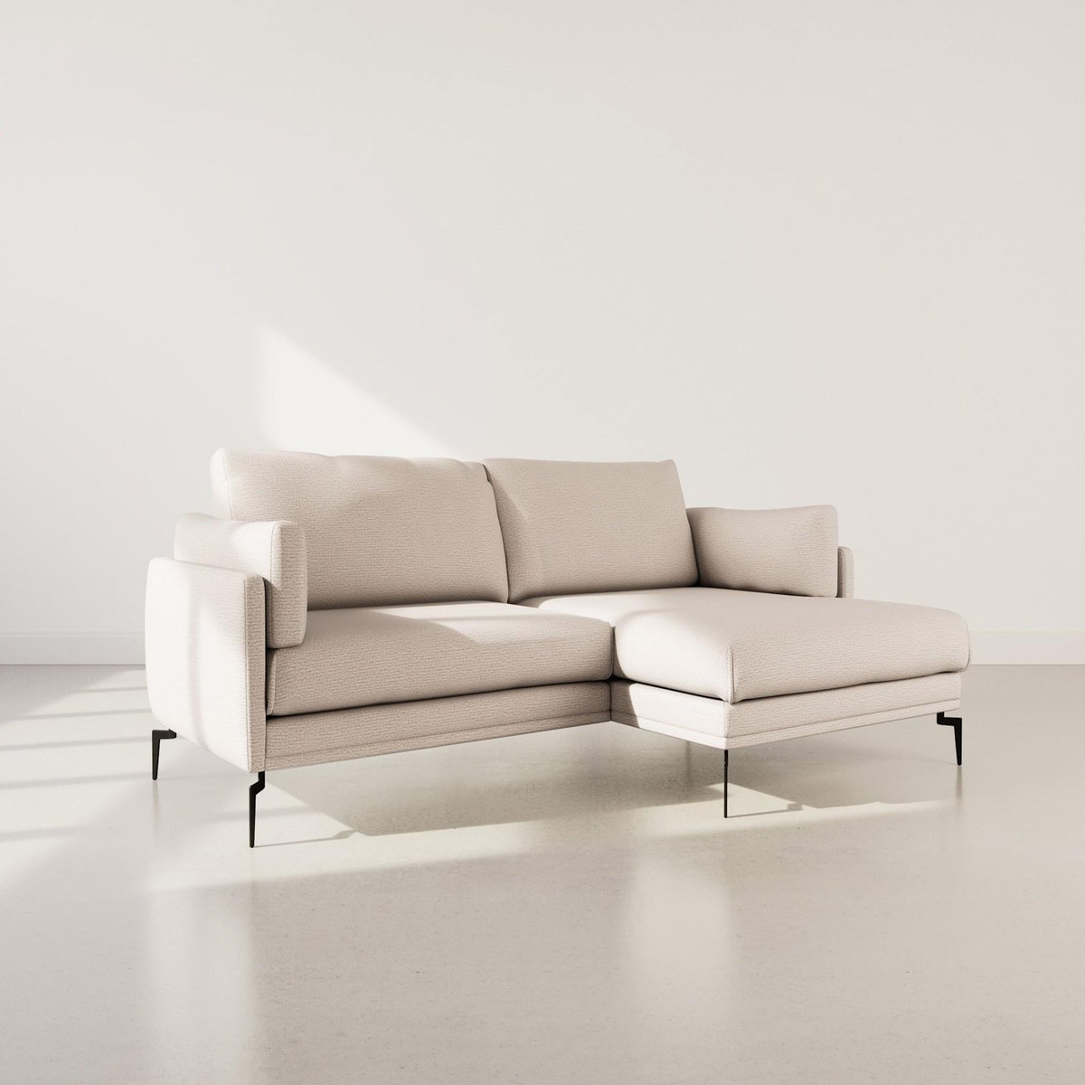 LISA DESIGN Carlos - canapé d'angle droit 4 places ultra moelleux en tissu texturé