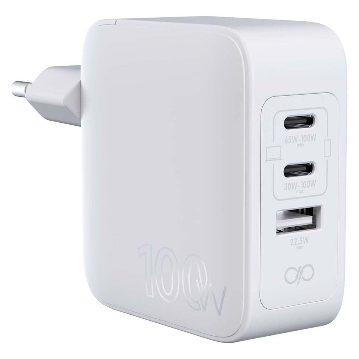 FORCE POWER Chargeur ordinateur portable 100W USB-A + 2 USB-C GaN Noir
