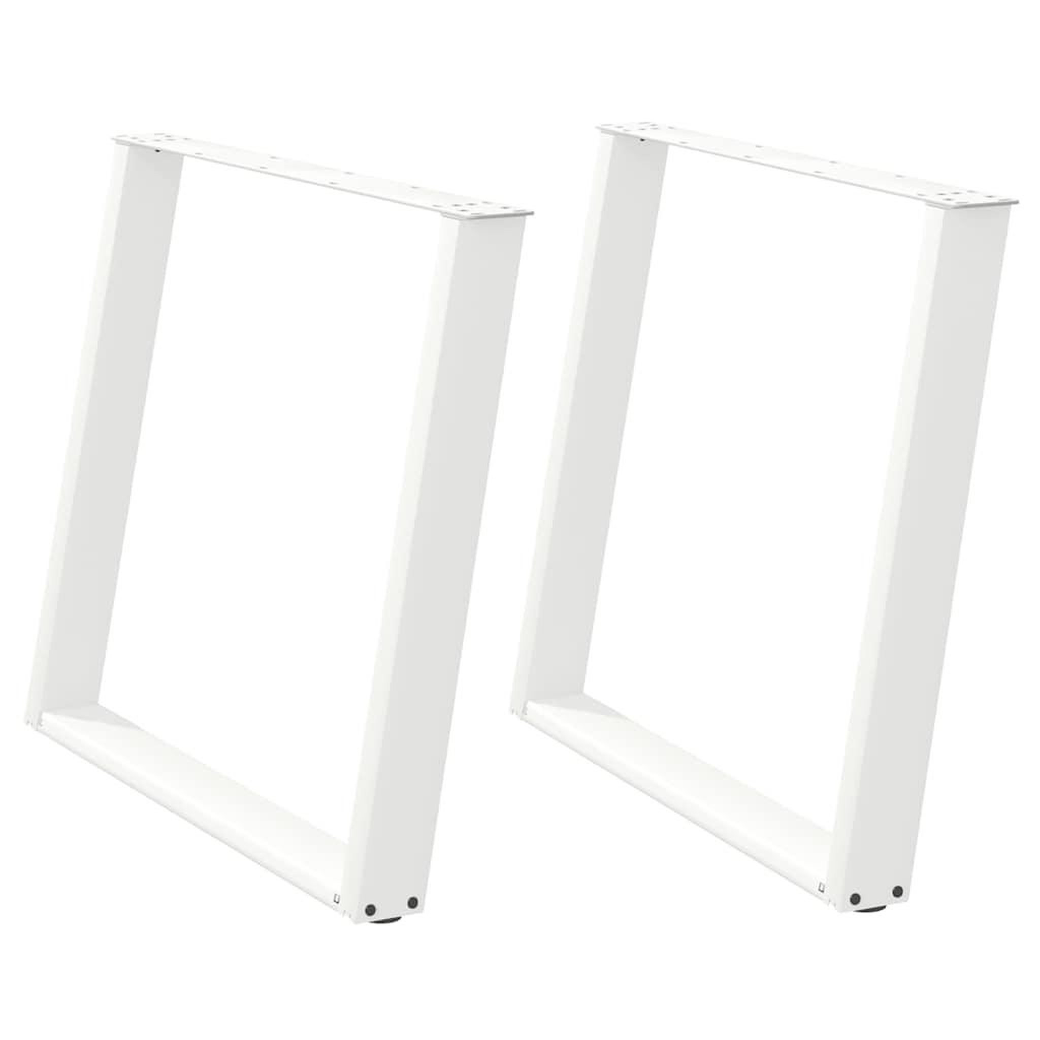 Voir la diapositive 2 : VIDAXL Pieds de table a manger forme de U 2 pcs blanc 90x(72-73) cm