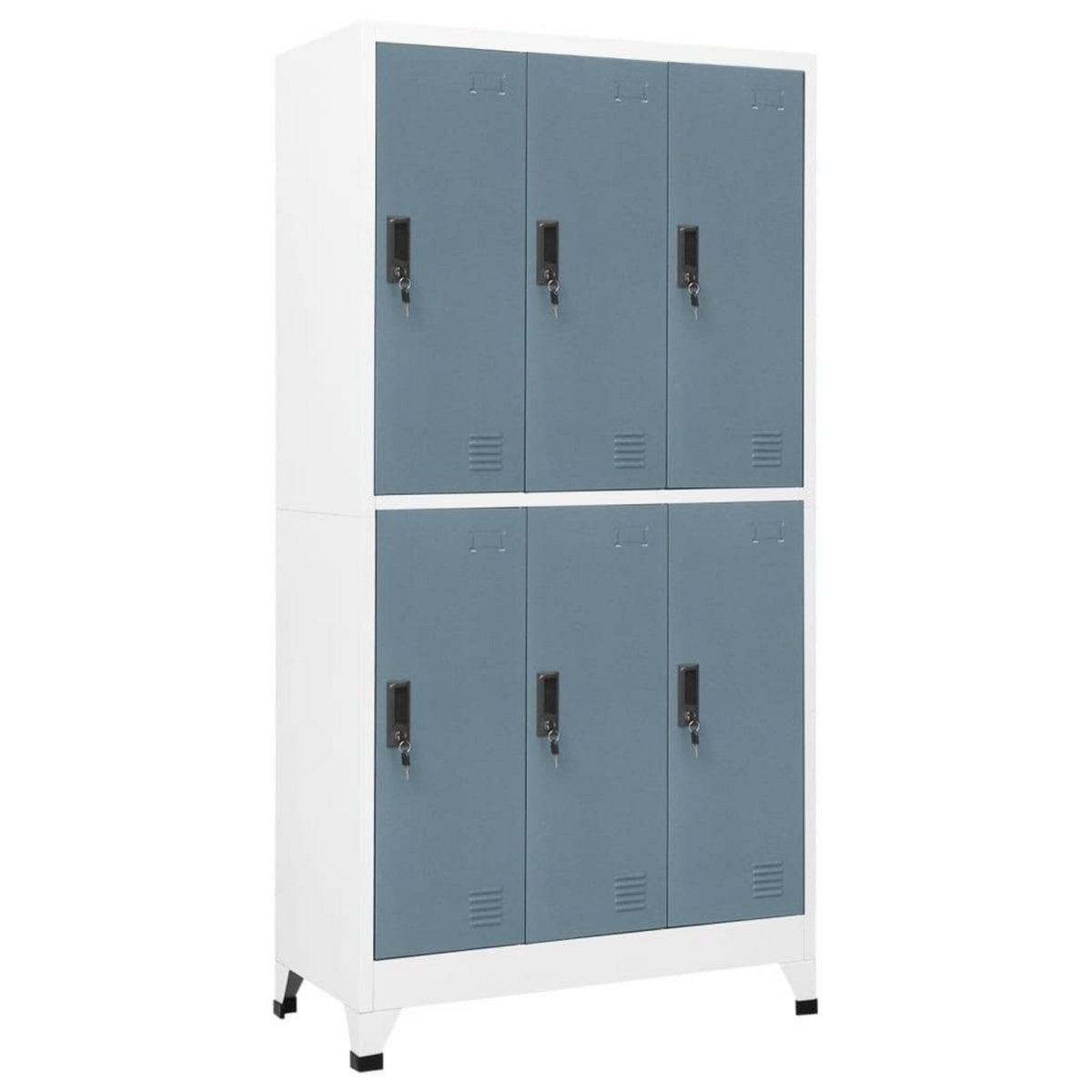 VIDAXL Armoire a casiers Gris clair et gris fonce 90x45x180 cm Acier