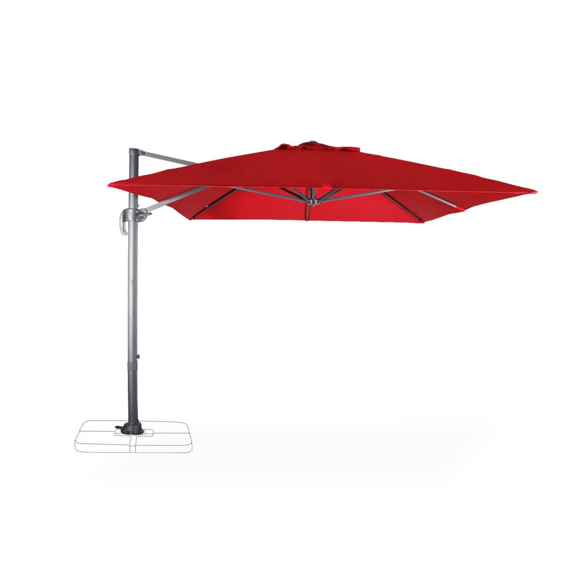 SWEEEK Parasol déporté rectangulaire 3x4m - Wimereux - Parasol excentré inclinable dans 5 positions, rotatif à 360°