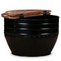 Voir la diapositive 5 : VIDAXL Table basse Bois de recuperation massif Forme de baril Noir