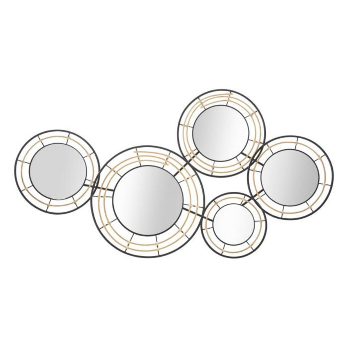 Paris Prix Décoration Murale 5 Miroirs  Oporto  111cm Noir & Marron