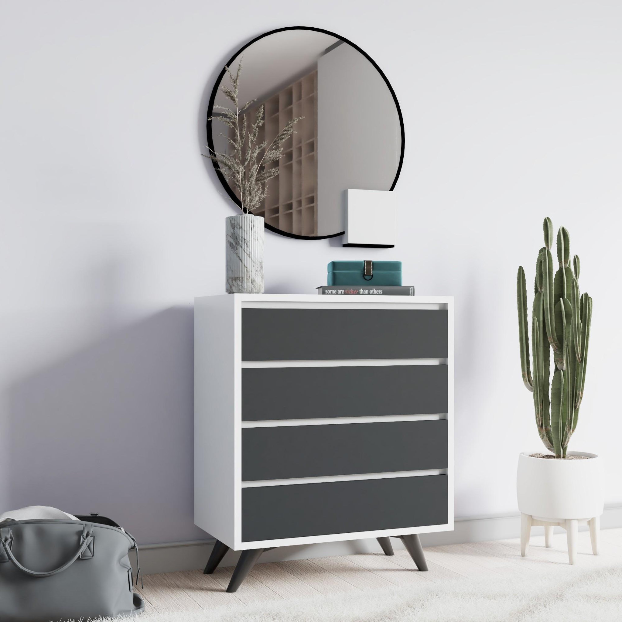 Voir la diapositive 3 : Habitat et Jardin Commode en bois  suvera  - 70 x 40 x 86 cm - blanc
