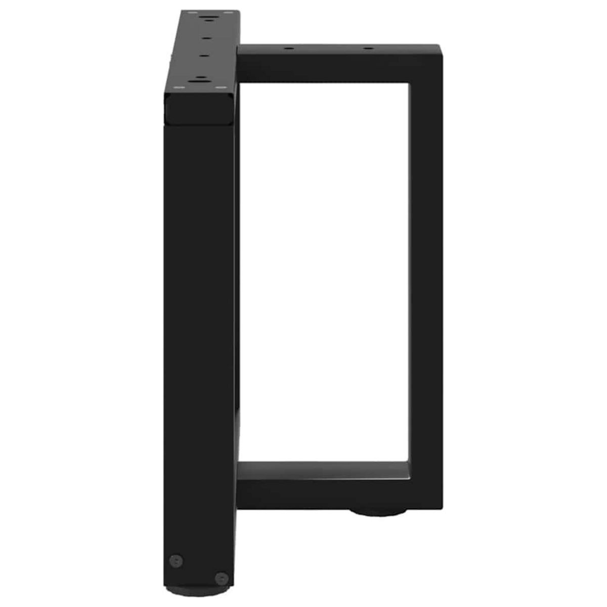 VIDAXL Pieds de table basse forme de T 2pcs noir 50x25x(42-43)cm acier