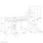 Voir la diapositive 4 : HomeStyle4U Lit Simple Blanc 90x200 en hauteur avec echelle Rideau Tour Tunnel Bleu et toboggan