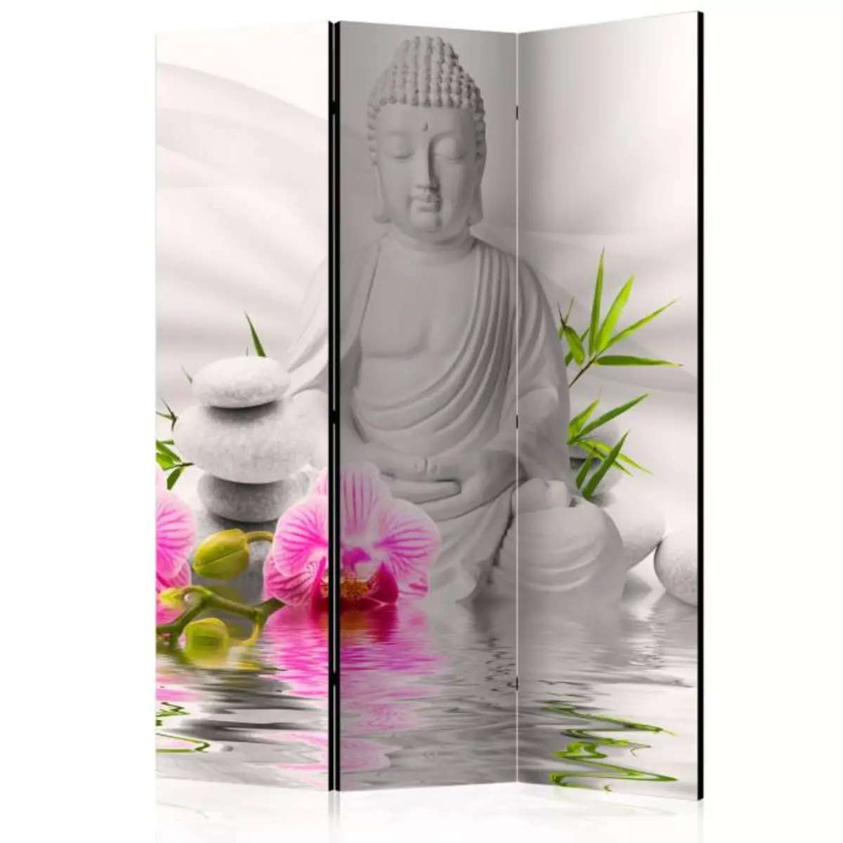 Paris Prix Paravent 3 Volets  Buddha & Orchids  135x172cm