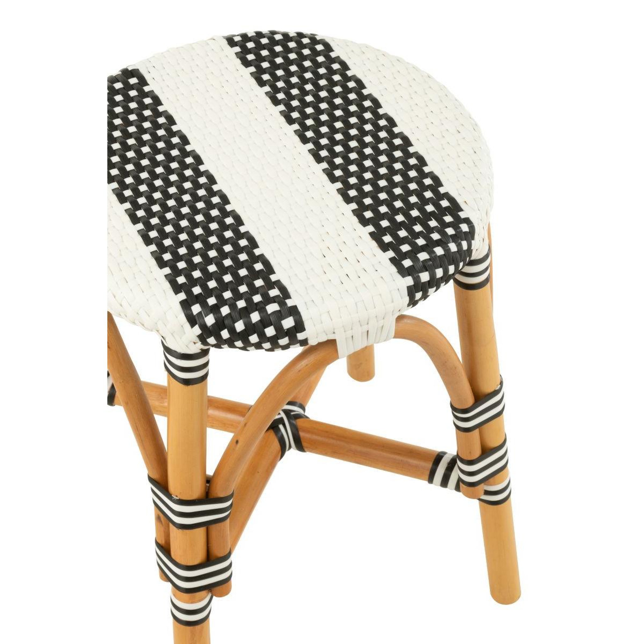 Voir la diapositive 4 : J-LINE Tabouret en rotin  danial  44cm noir