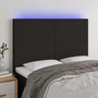 Voir la diapositive 1 : VIDAXL Tete de lit a LED Noir 144x5x118/128 cm Tissu