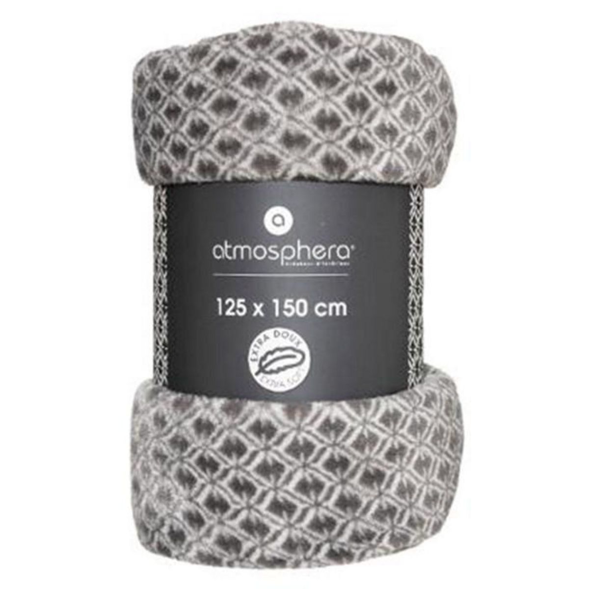 ATMOSPHERA Plaid Flanelle Imprimé  Otto  125x150cm Gris