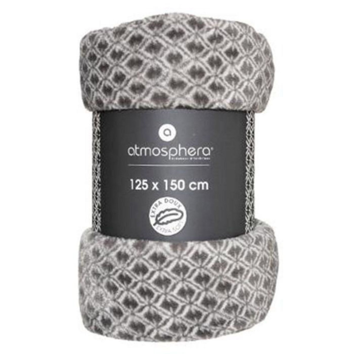 ATMOSPHERA Plaid Flanelle Imprimé  Otto  125x150cm Gris